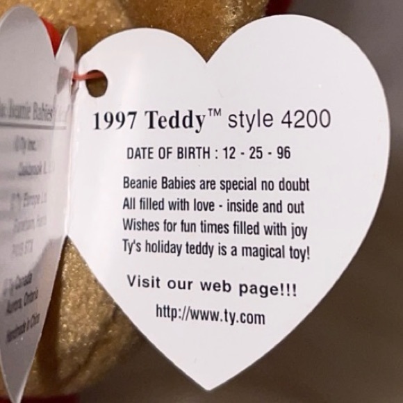 Vintage 1997 TY Beanie Babies 1997 Teddy The Bear #4200 NEW - Picture 5 of 8